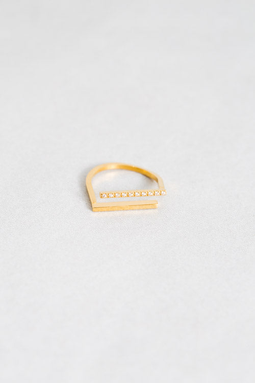 Flat Top Stone Ring (14K)