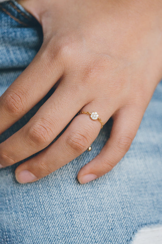 Delicate Bolo Charm Ring | Circle