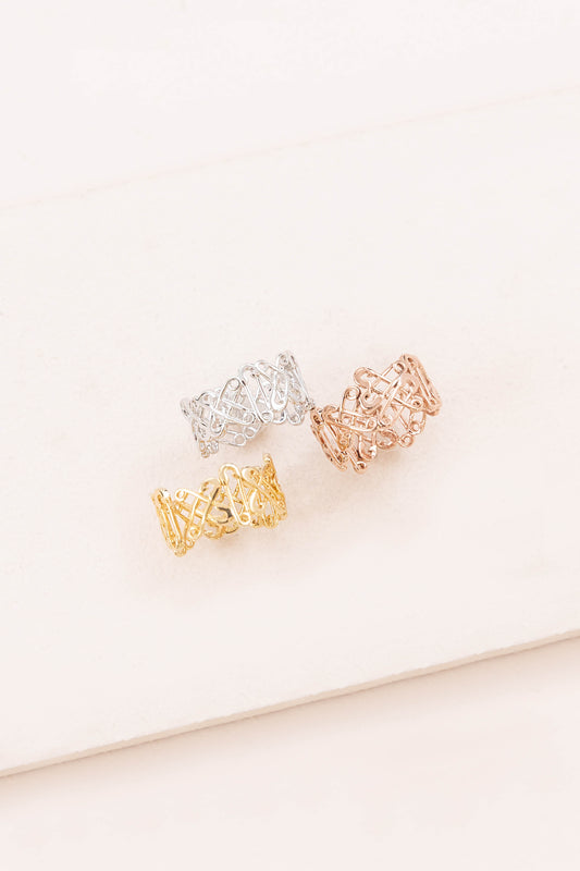 Safety Pin Band Ring