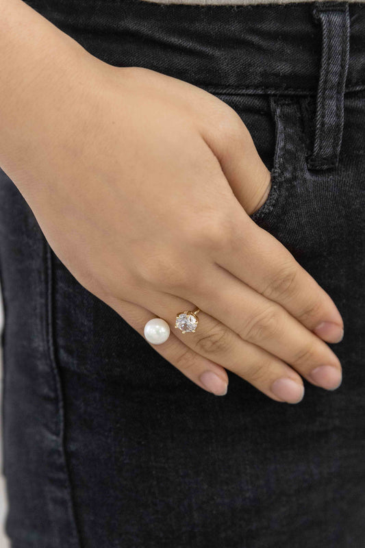 Lux Pearl Stone Ring | Gold (14K)