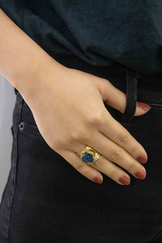 Druzy Cigar Ring | Blue
