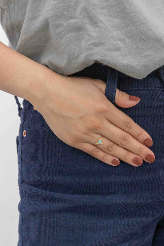 Pixum Delta Stone Ring | Blue