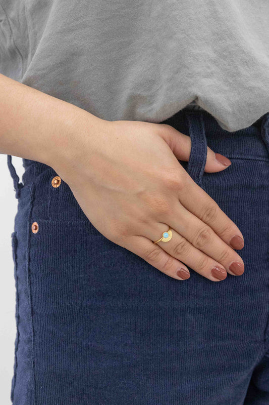 Pixum Wide Eye Stone Ring | Blue