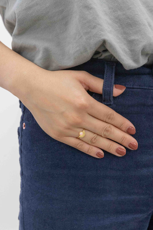 Pixum Wide Eye Stone Ring | Pink