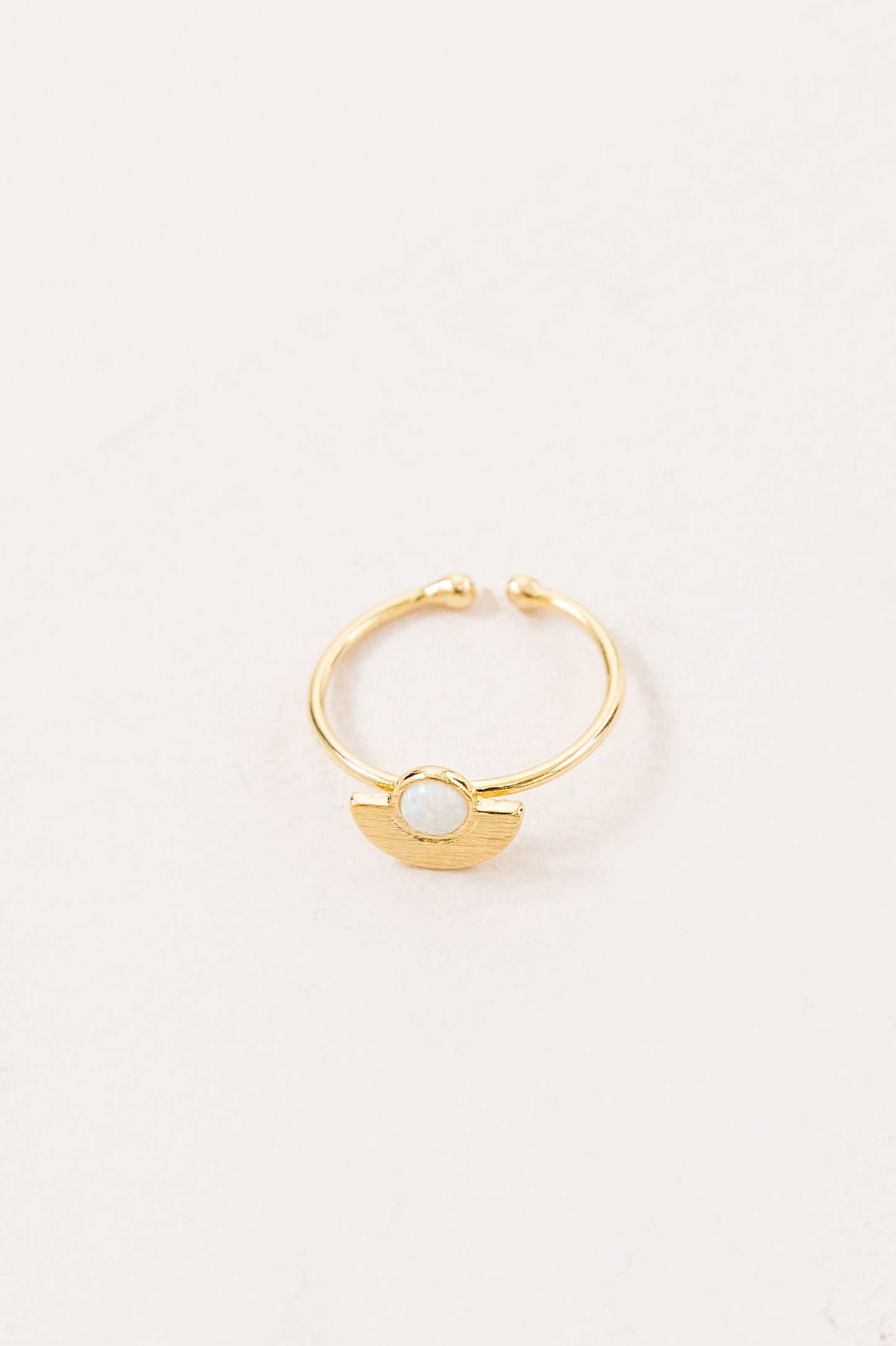 Pixum Wide Eye Stone Ring | White