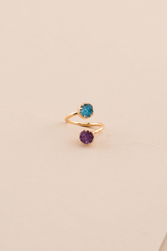 Druzy Dot Ring | Turquoise Magenta