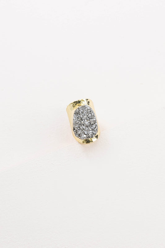 Lustre Druzy Cigar Band Ring | Silver (10K)