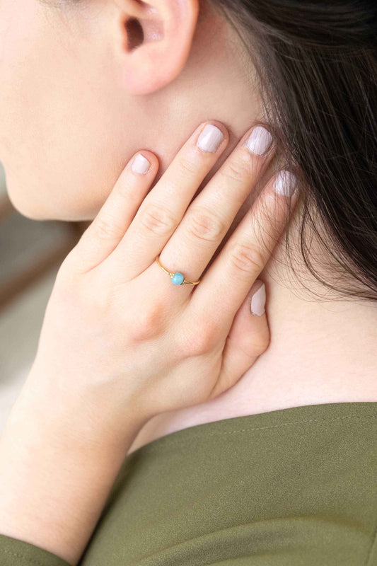 Simple Stone Ring | Ocean Blue