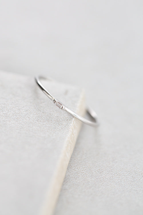 Stone Band Ring | Silver (14K White Gold)