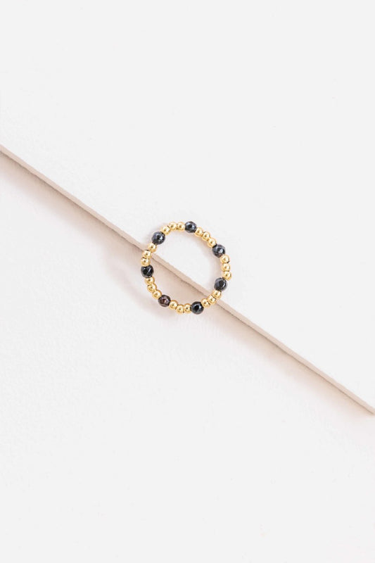 Awestruck Artist Beaded Ring | Black (14K)