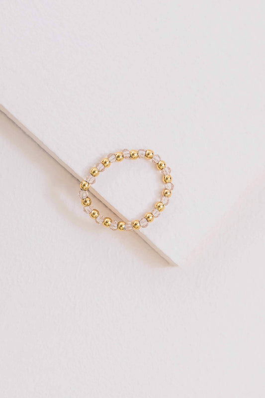 Awestruck Artist Beaded Ring | Crystal Clear (14K)