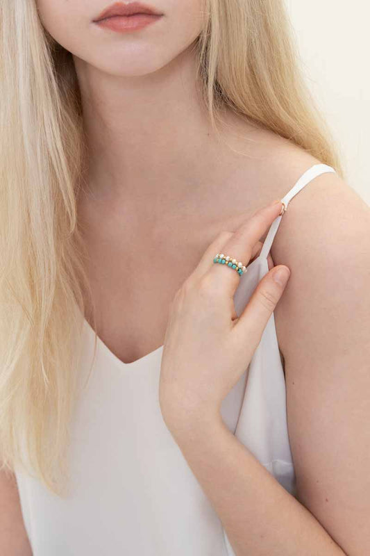 Awestruck Artist Beaded Ring | Turquoise (14K)