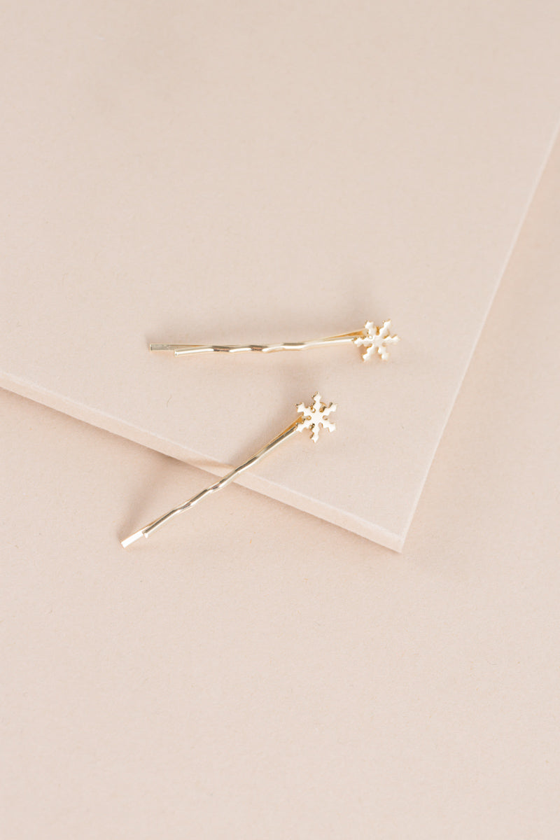 Snowflake Hair Pins | Gold