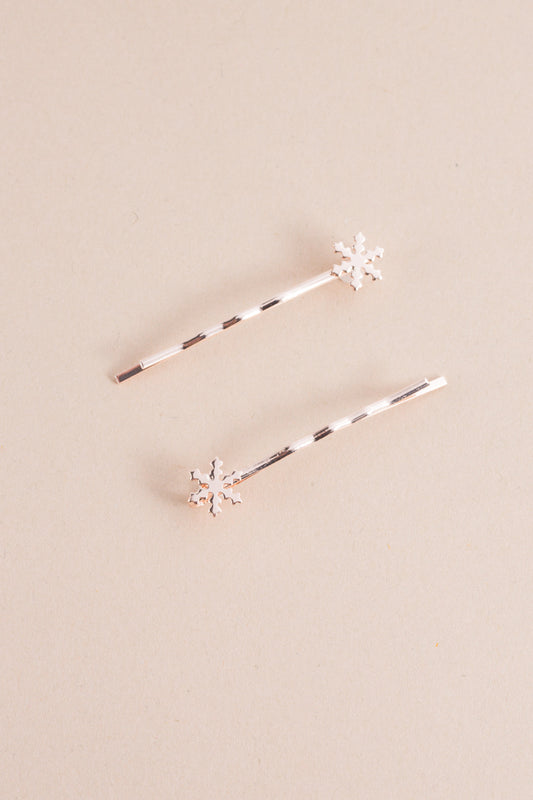 Snowflake Hair Pins | Rose Gold