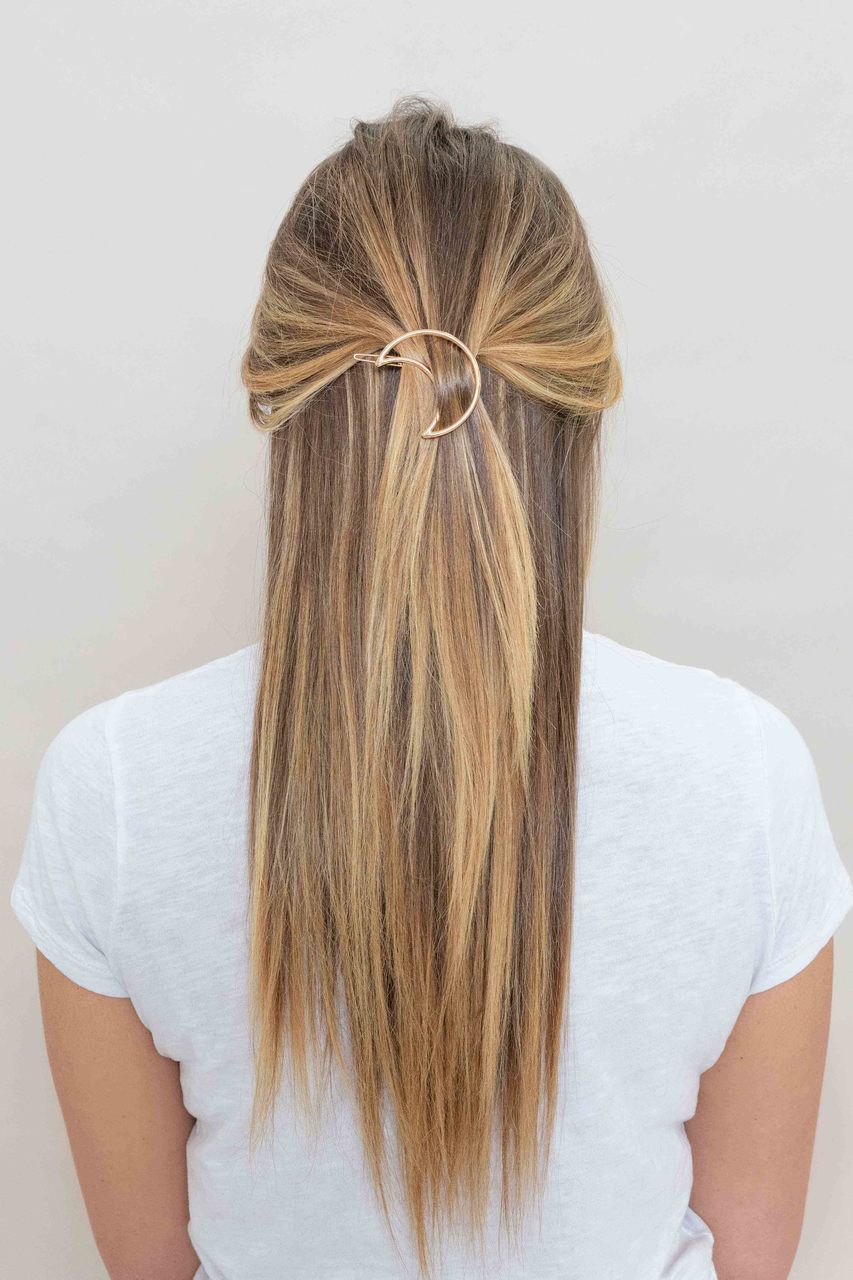 Crescent Moon Hair Clip | Gold