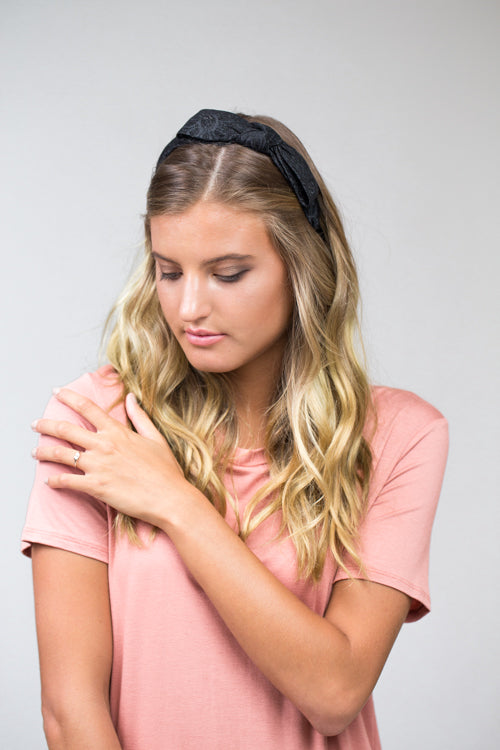 Lace Bow Hairband | Black