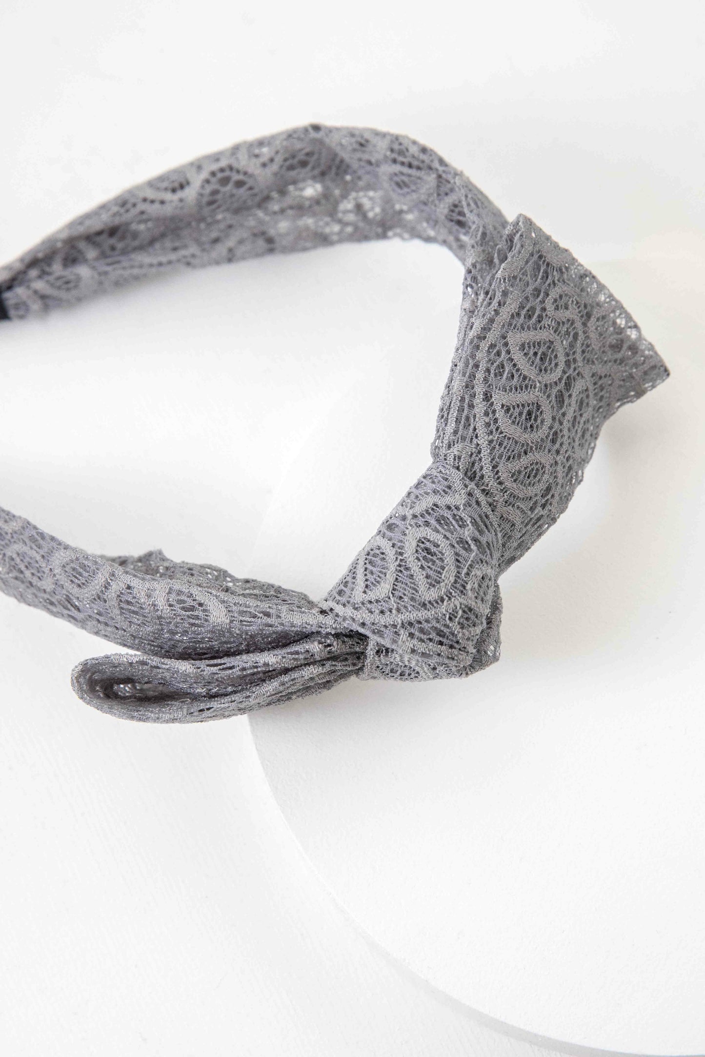 Lace Bow Hairband | Gray
