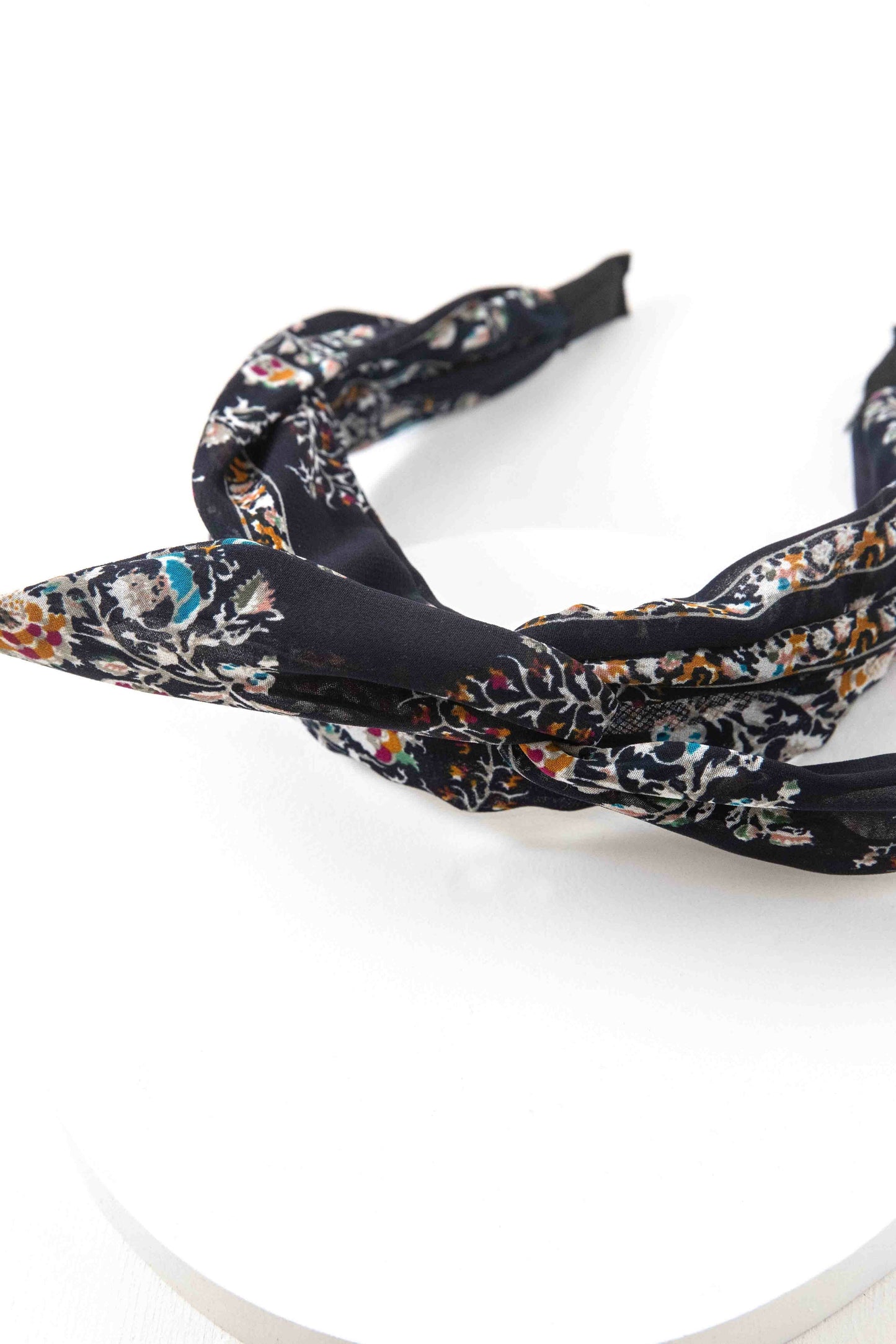 Floral Bow Hairband | Navy