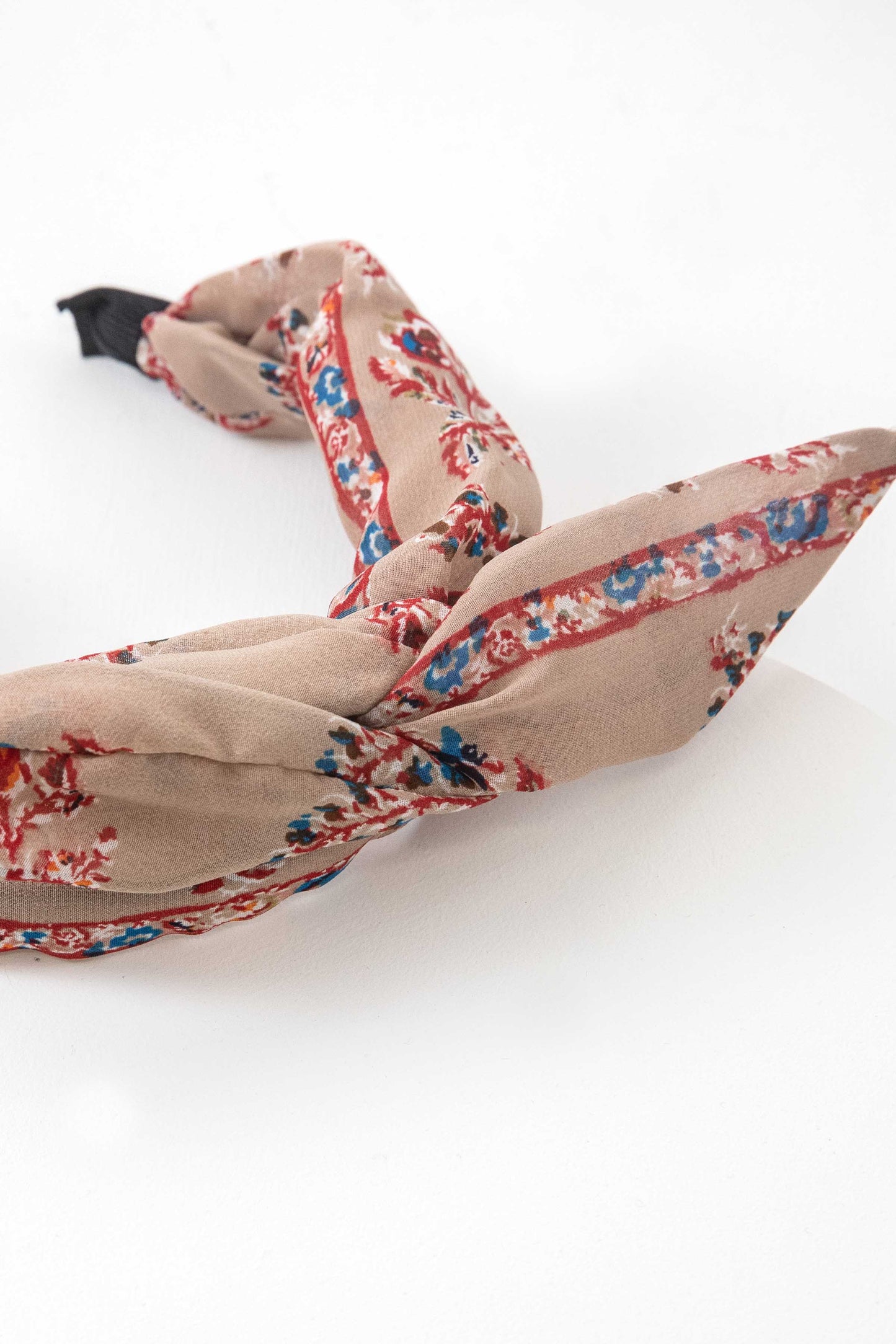 Floral Bow Hairband | Tan