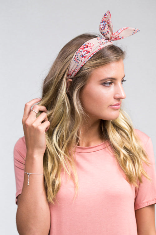 Floral Bow Hairband | Tan