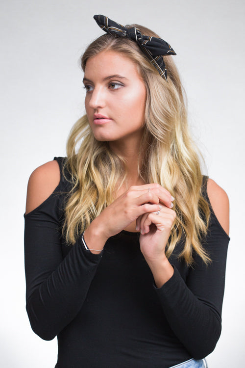Plaid Bow Hairband | Black