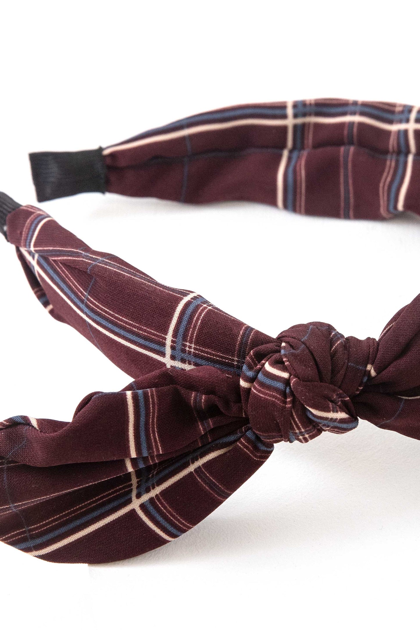 Plaid Bow Hairband | Maroon