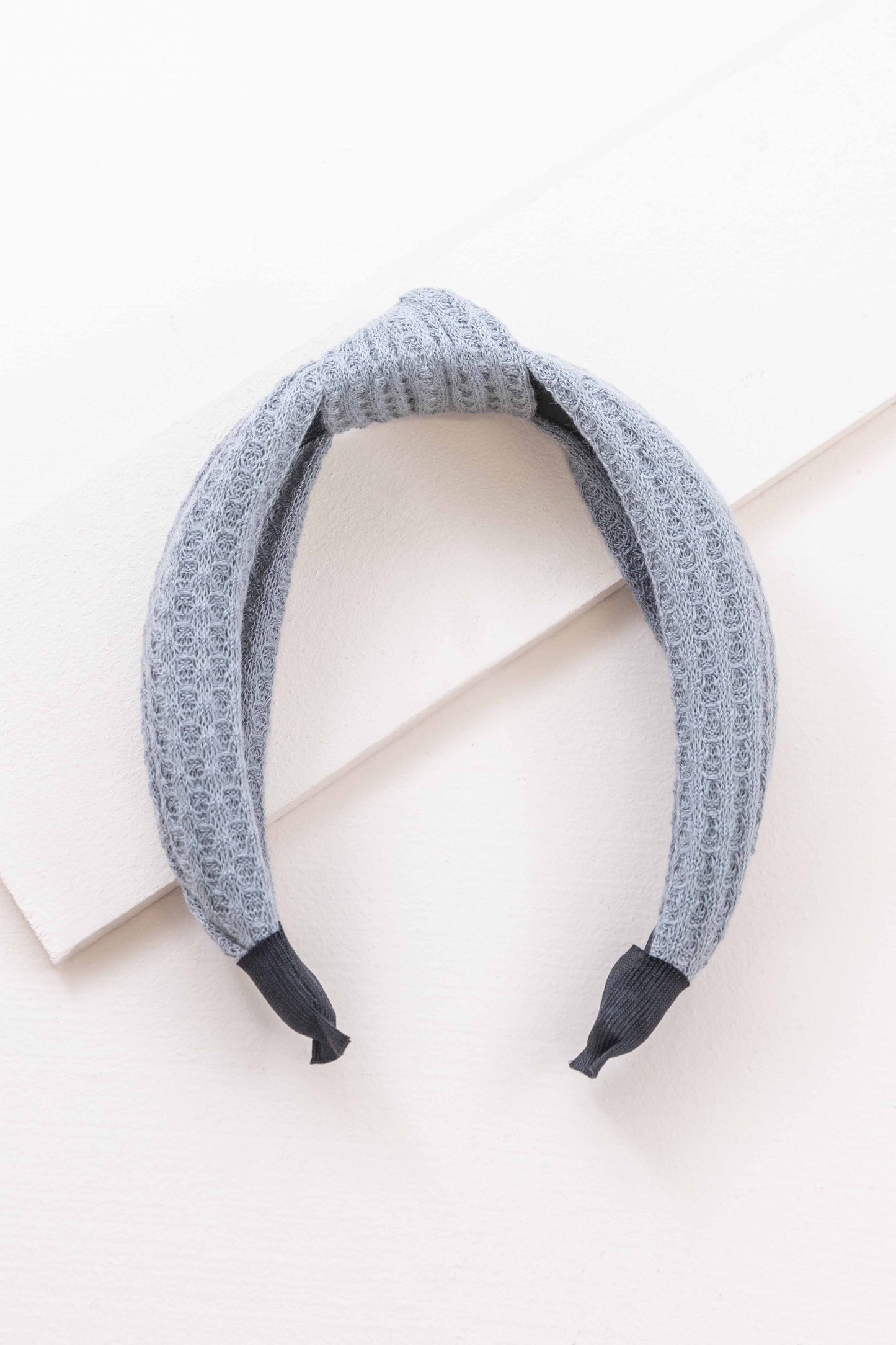Waffle Knit Knotted Headband | Gray