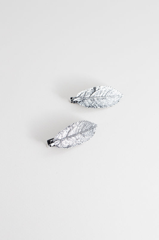 Embossed Leaf Hair Clips