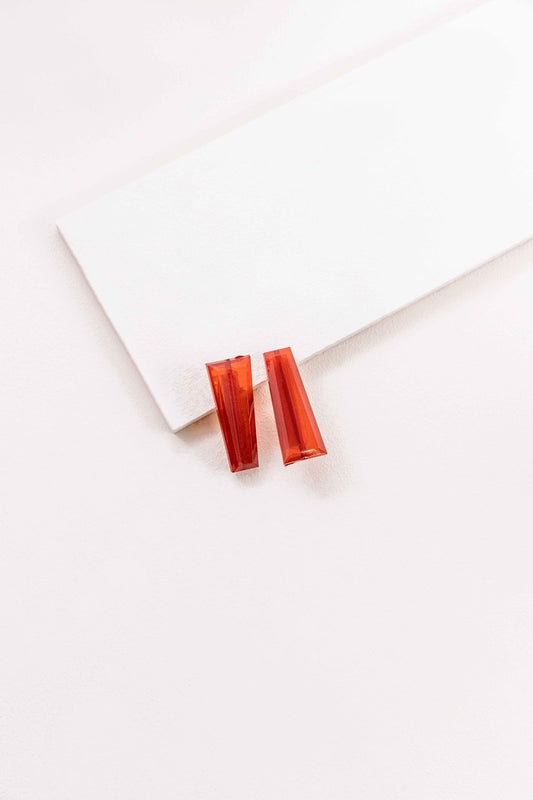 Refined Marble Hair Clip | Deep Red