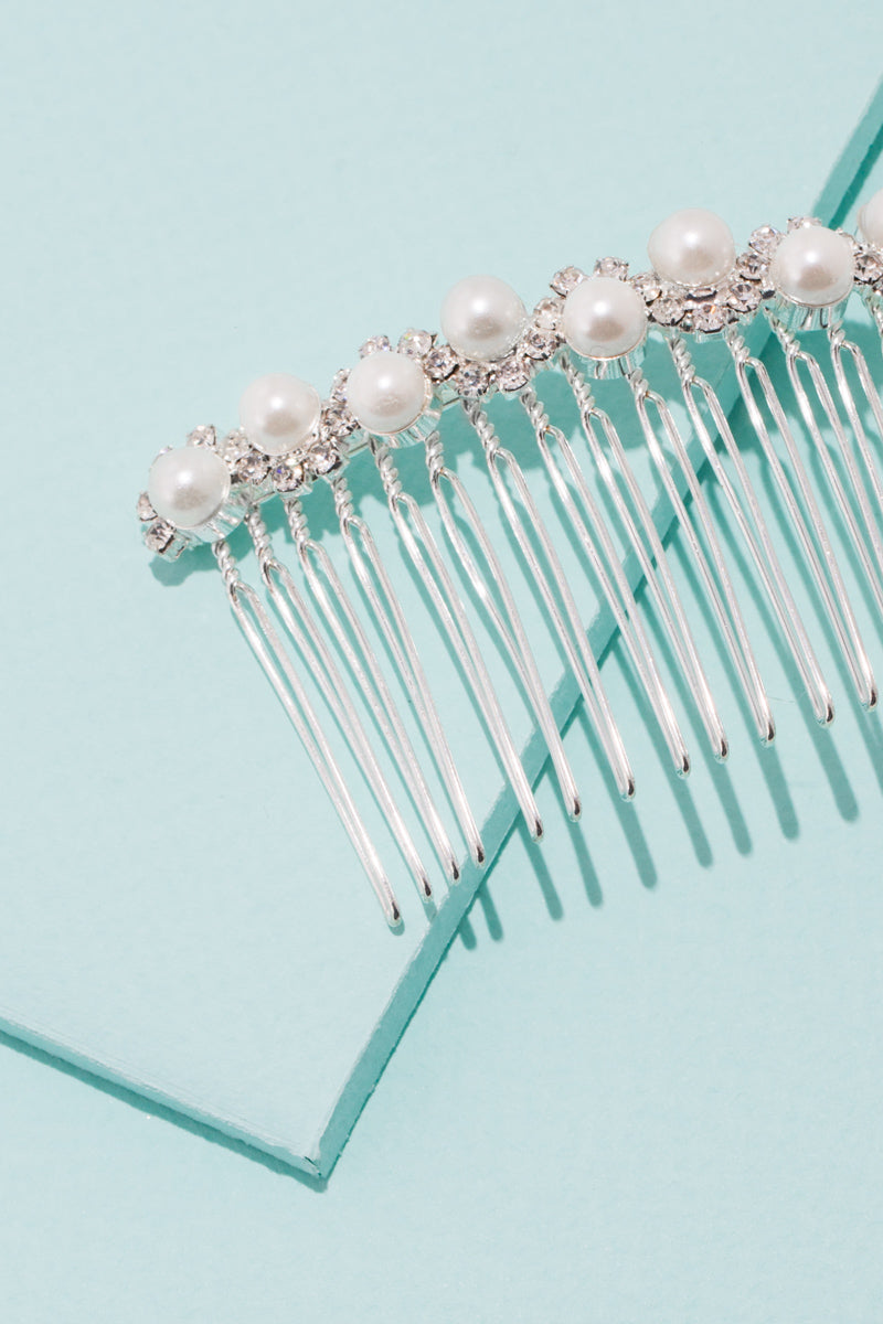 Tristan Pearl Comb | Silver
