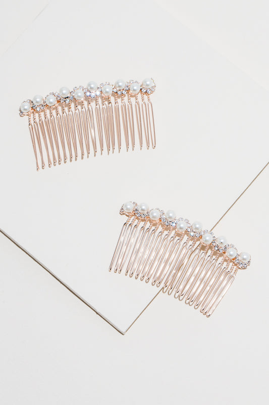 Tristan Pearl Comb | Rose Gold