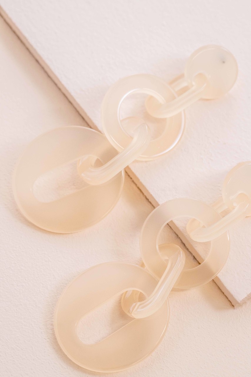 Chunky Chain Drop Earrings | Clear