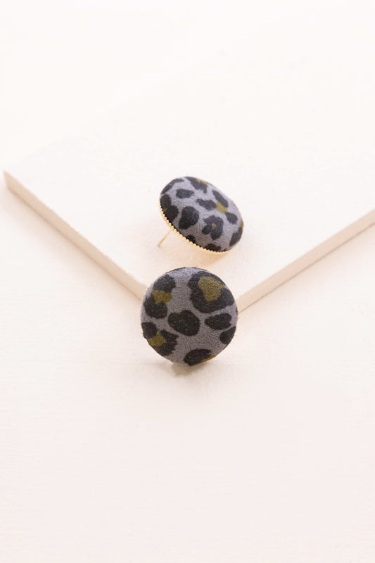 Animal Print Stud Earrings | Gray