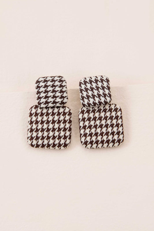 Textile Drop Earrings | Houndstooth