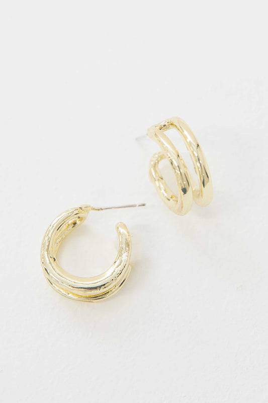 Duple Hoop Earrings | Gold