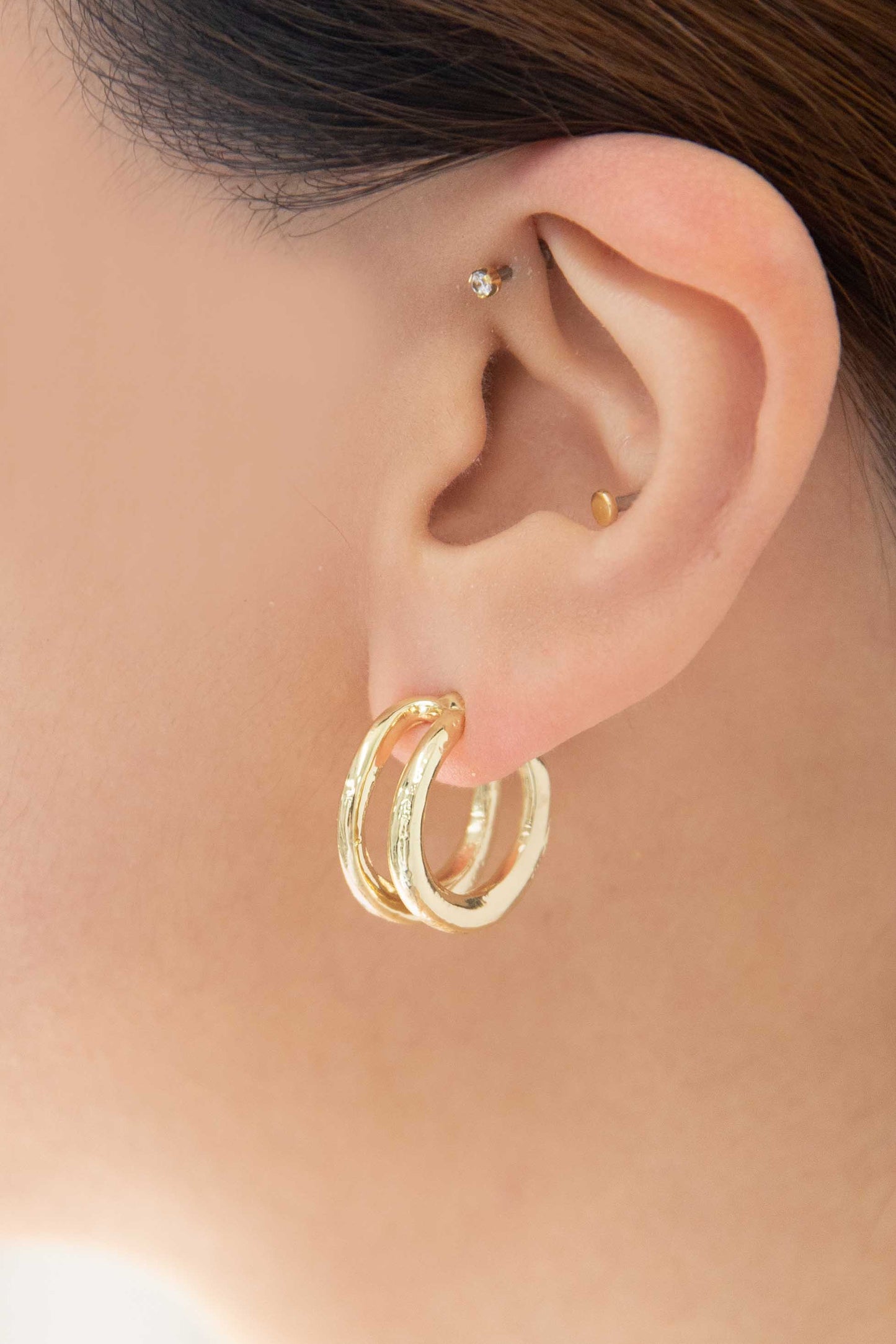 Duple Hoop Earrings | Gold