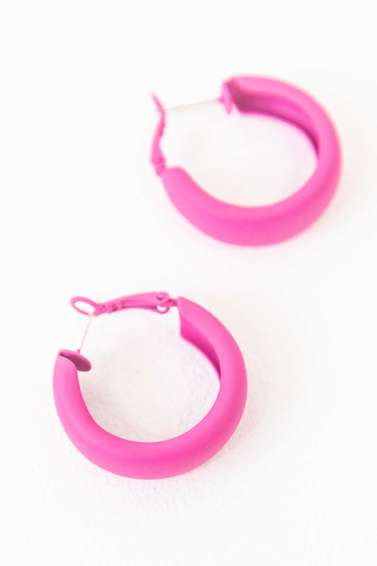 Eclectic Hoop Earrings | Pink