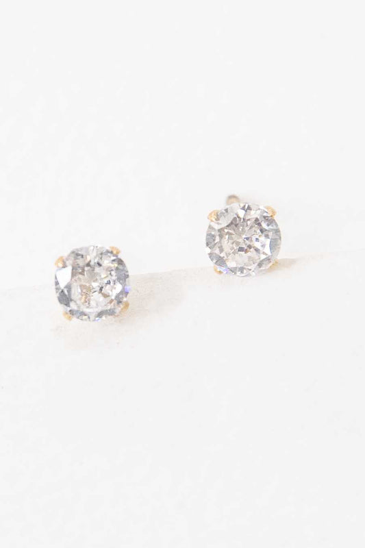 Classic Stone Stud Earrings | Gold