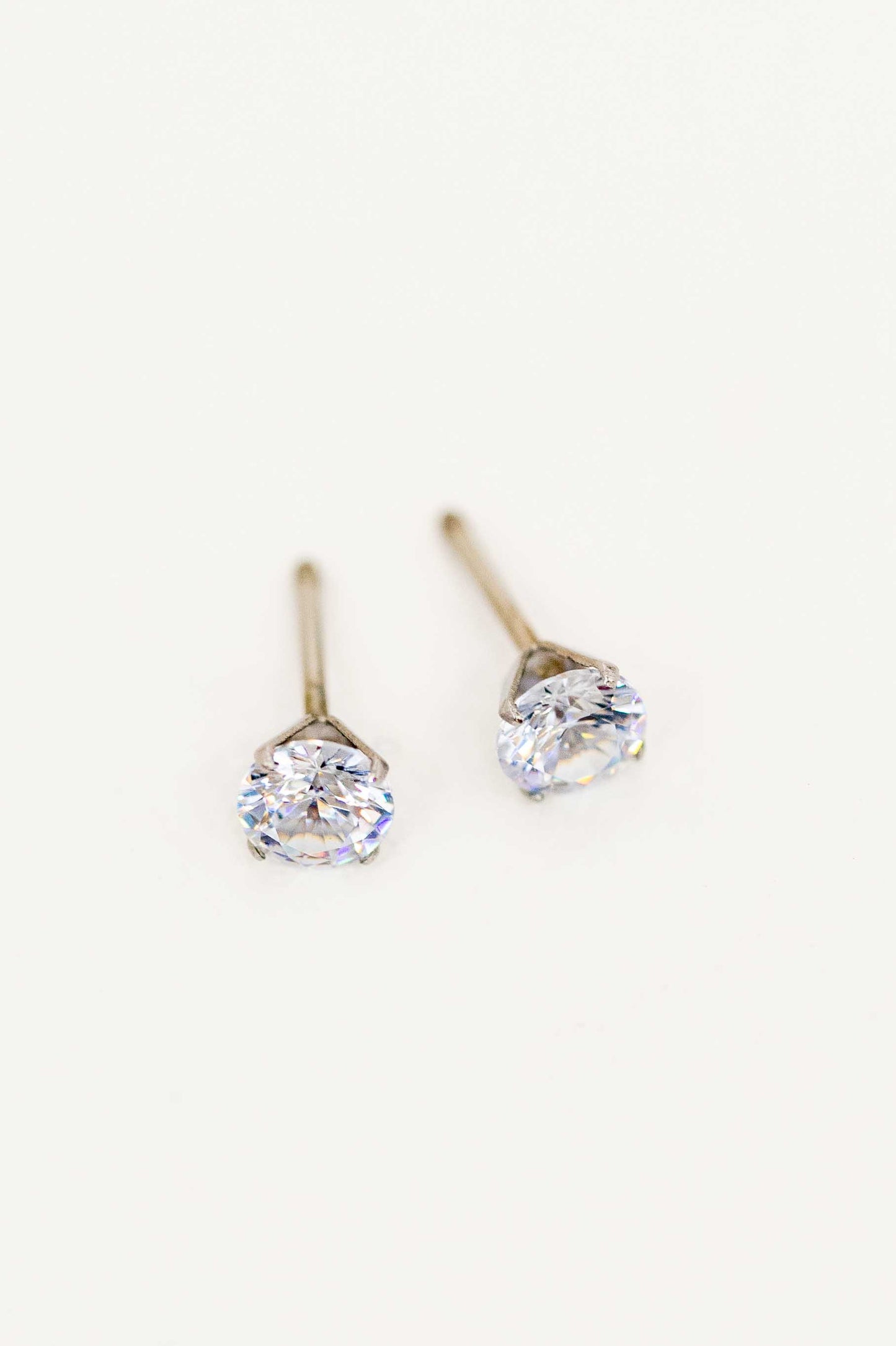 Classic Stone Stud Earrings | Silver