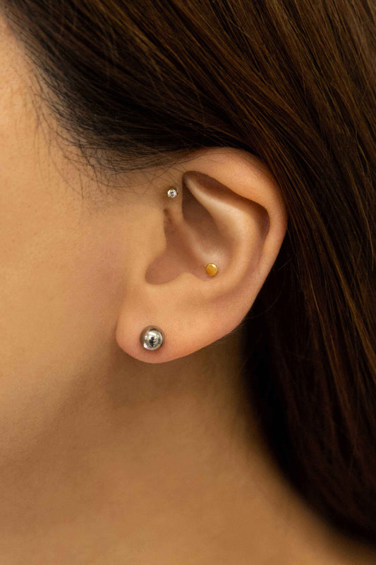 Ball Stud Earrings | Silver