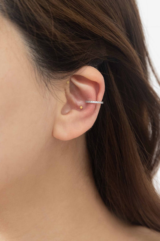 Crystal Cuff Earrings | Silver