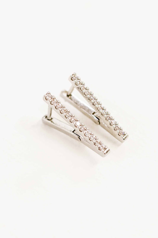 Edged Hoop Earrings | Silver