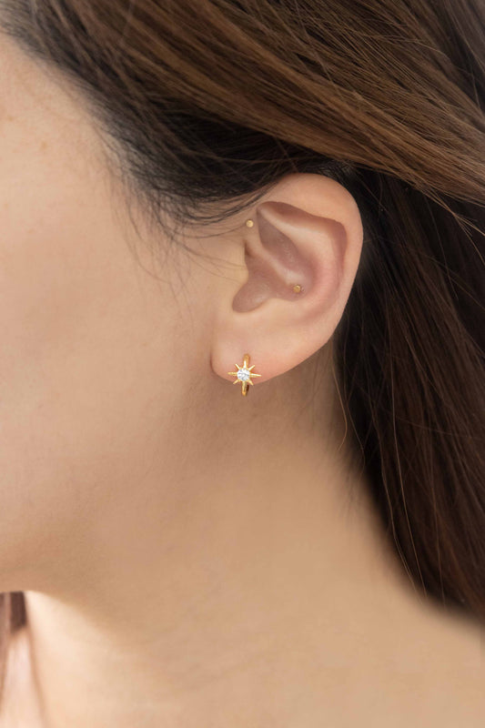 True North Hoop Earrings | Gold