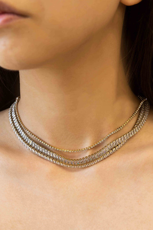 Multistrand Layered Tennis Necklace