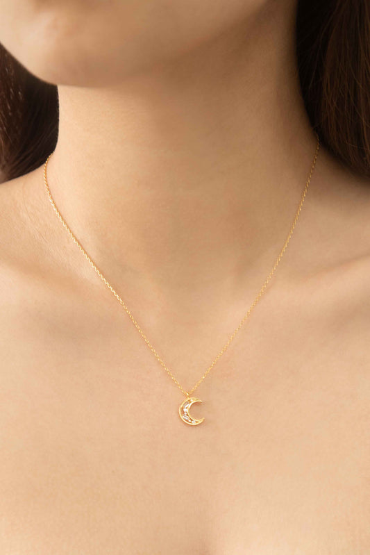 Luna Stone Necklace | Gold