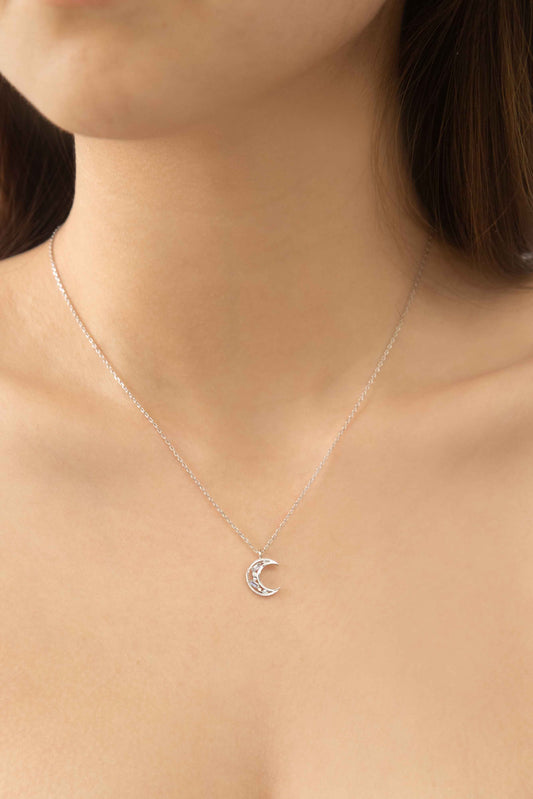 Luna Stone Necklace | Silver