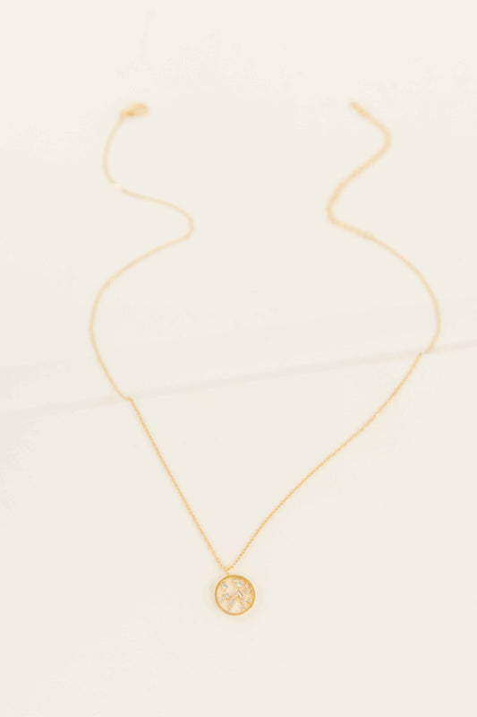 Circle Stone Necklace | Gold