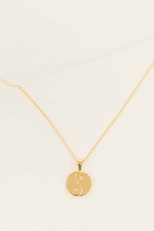 Yin Yang Necklace | Gold