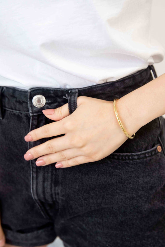 Solid Bar Cuff Bracelet | Gold