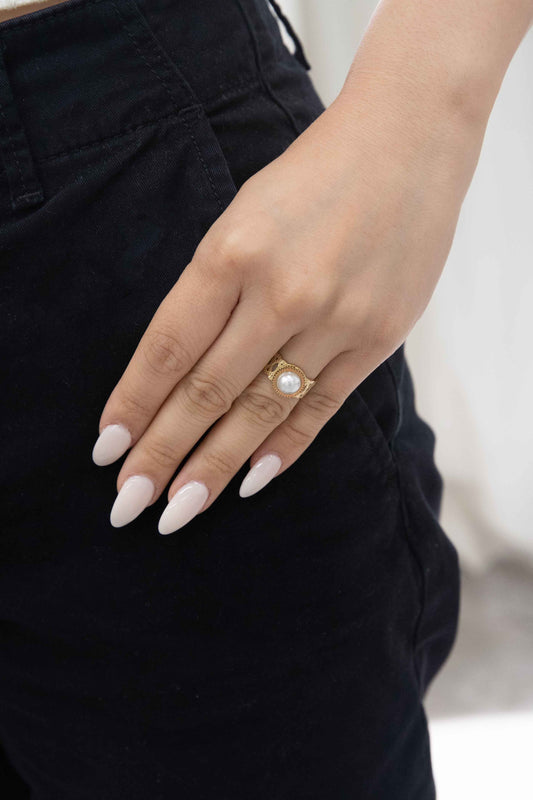 Rosaline Pearl Adjustable Ring